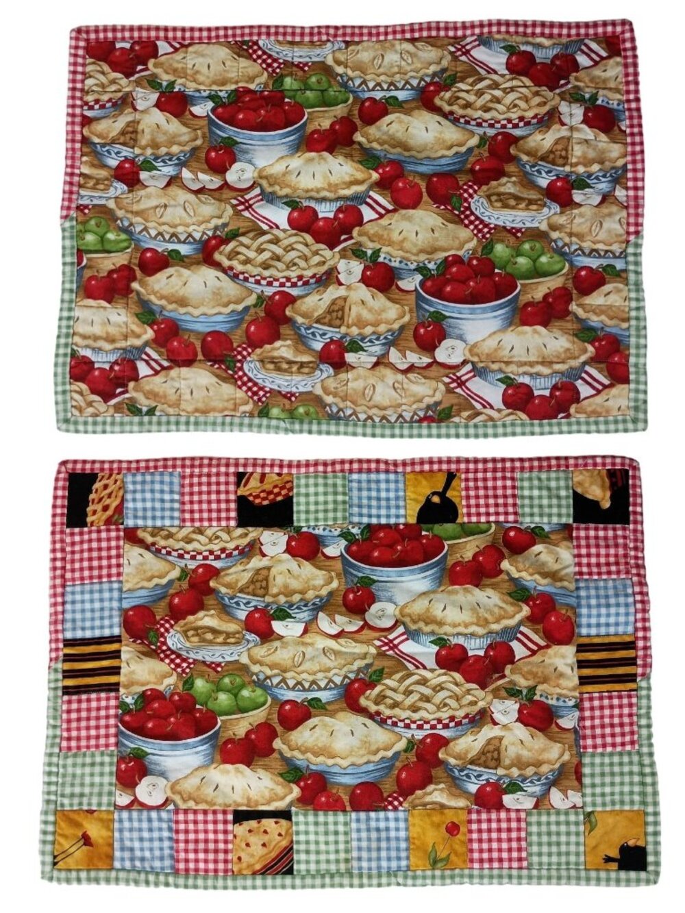 Handcrafted Quilted Patchwork Table Mat Placemat Apple Pie Fall Farmhouse Decor